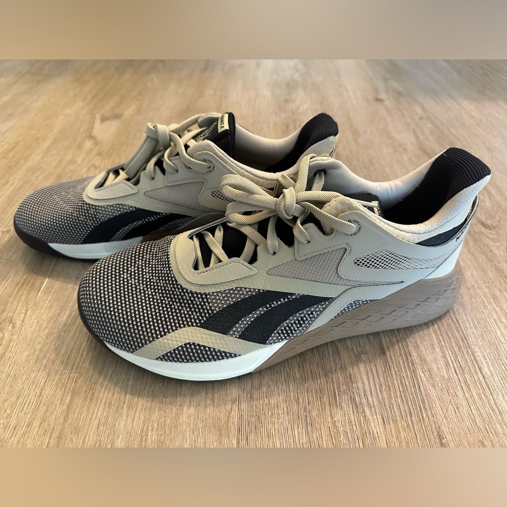 Reebok Nano X Utility Beige Black Cross Training Sneakers FV6671 Men's Size 12